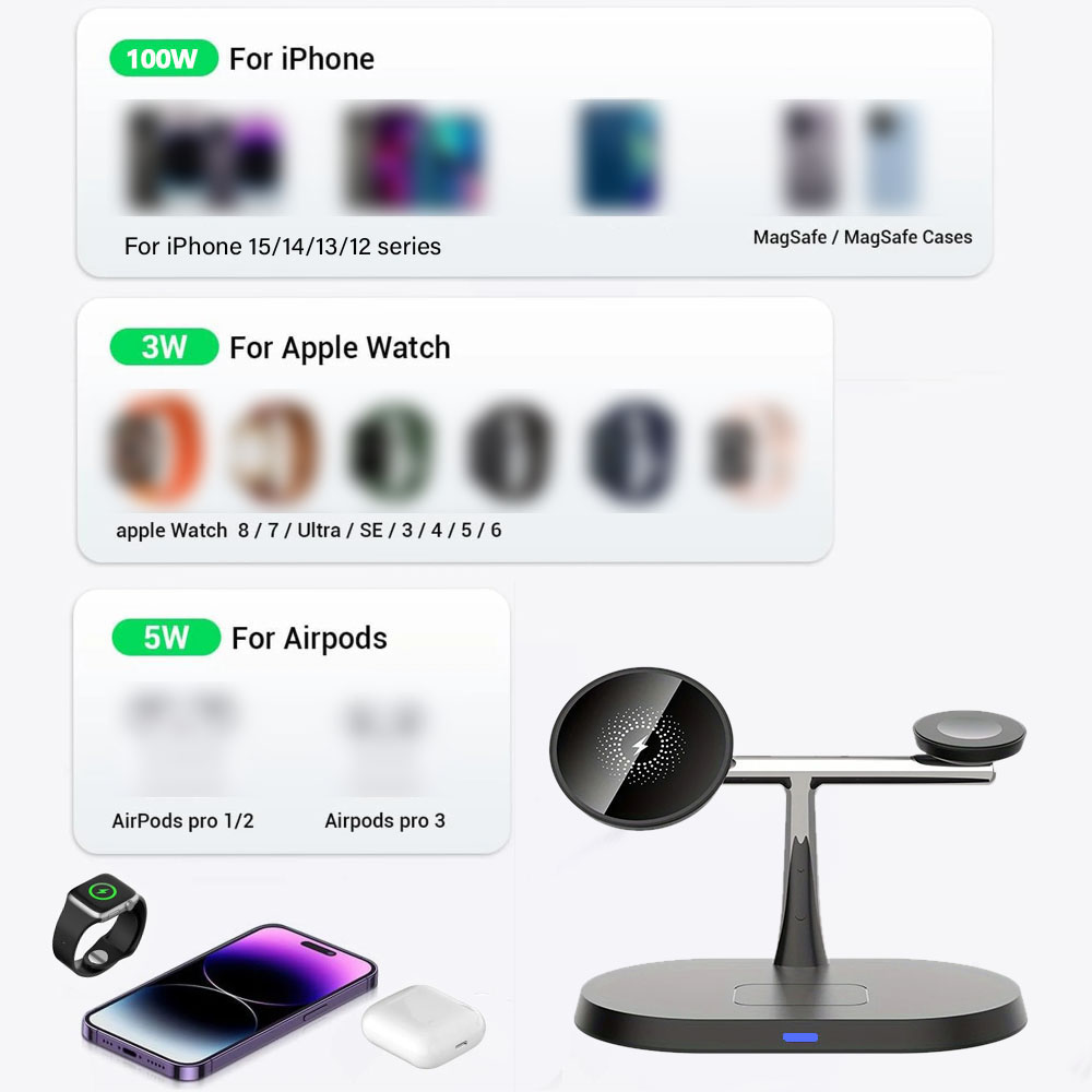 3 in 1 Magnetic Wireless Charg - Wireless Charger 3 In 1 recension och pris