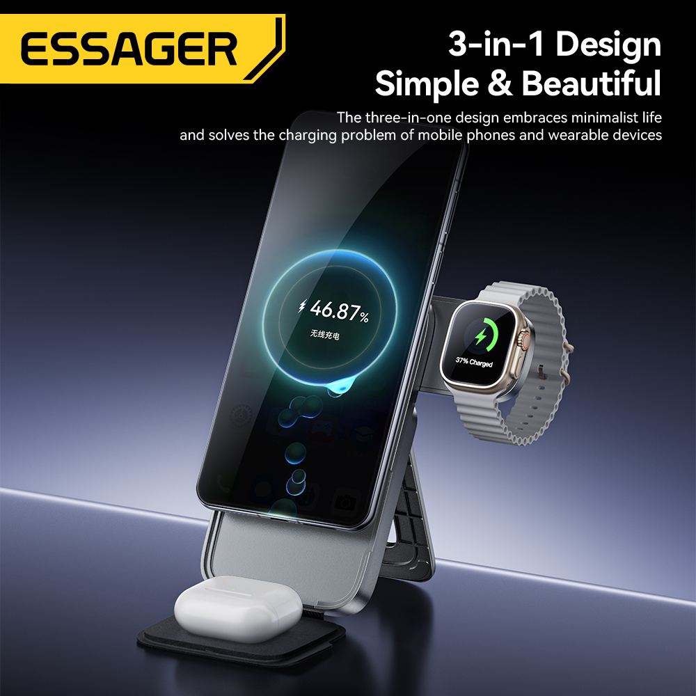 Essager 3-in-1 Portable Foldin - Wireless Charger 3 In 1 recension och pris