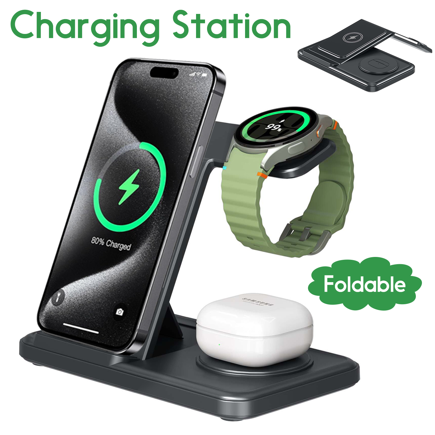 Desktop 3-in-1 Wireless Charge - Wireless Charger 3 In 1 recension och pris