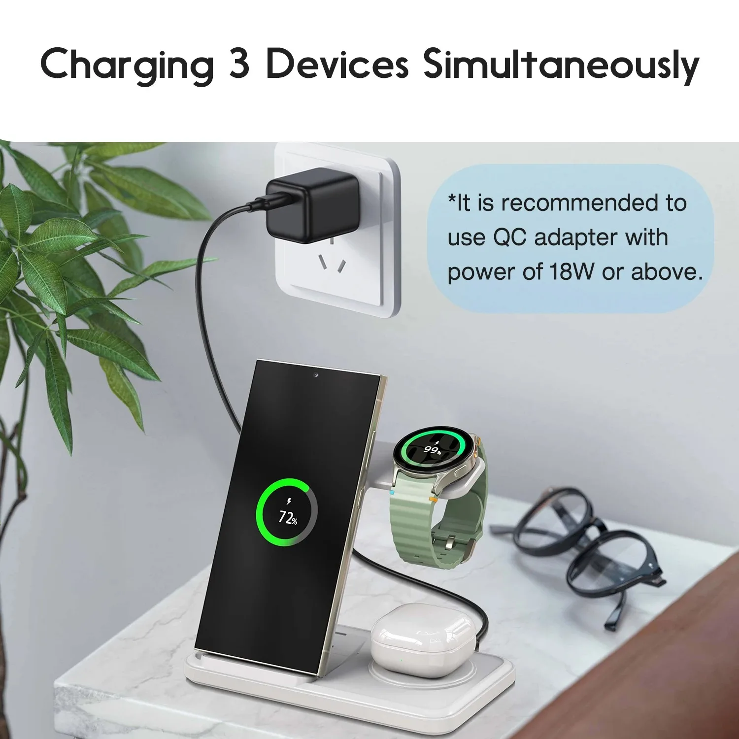 Desktop 3-in-1 Wireless Charge - Wireless Charger 3 In 1 recension och pris