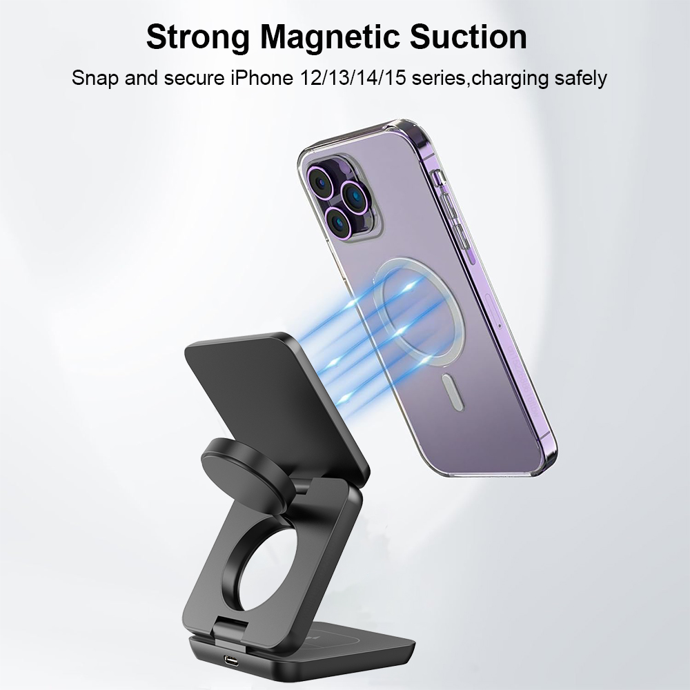 Wireless Charger 3 in 1 Foldab - Wireless Charger 3 In 1 recension och pris