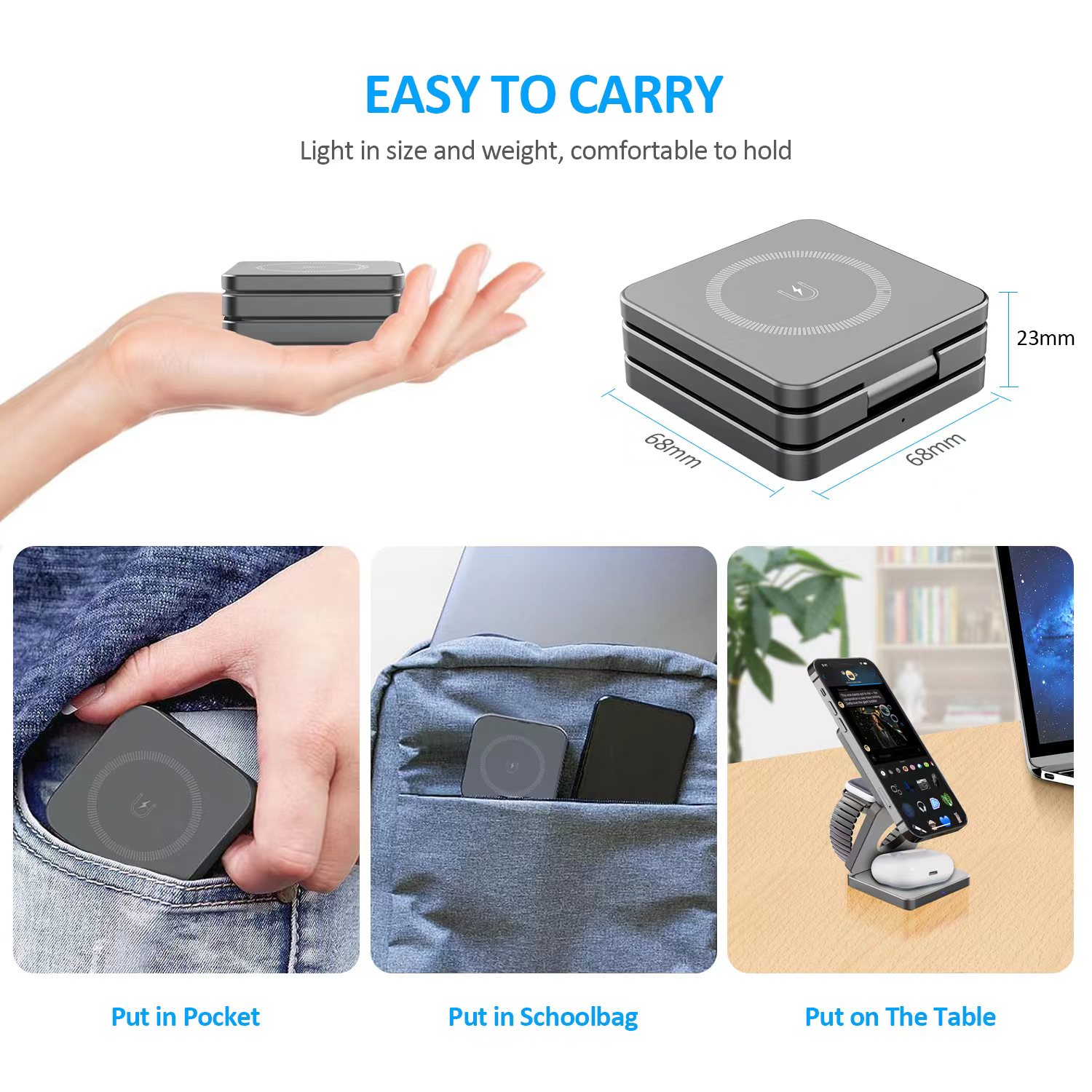15W 3 in 1 Magnetic Wireless C - Wireless Charger 3 In 1 recension och pris