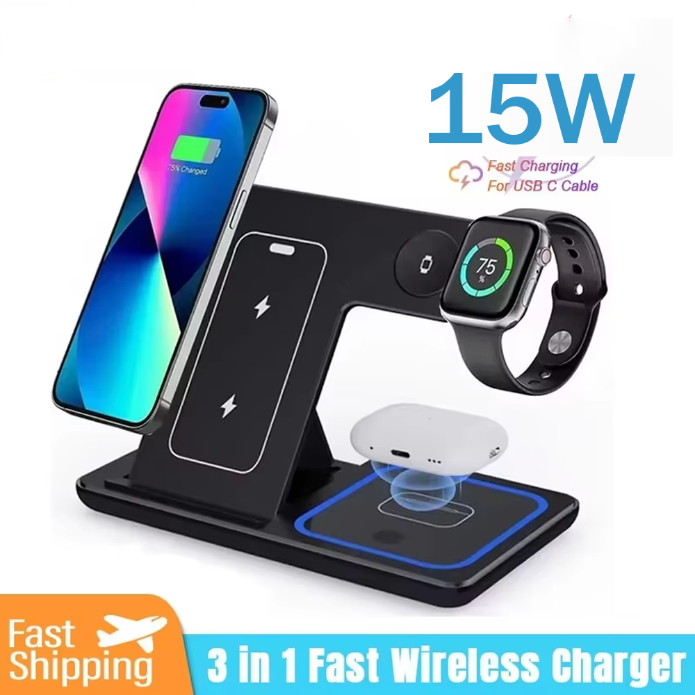 15W 3 in 1 Wireless Charger St - Wireless Charger 3 In 1 recension och pris