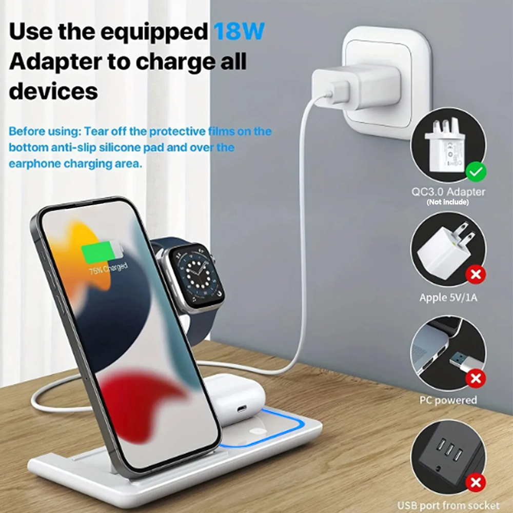 15W 3 in 1 Wireless Charger St - Wireless Charger 3 In 1 recension och pris