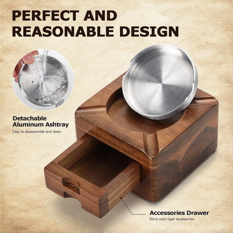 Wooden Cigar Ashtray with Phon - Tech Accessories For A Tablet recension och pris
