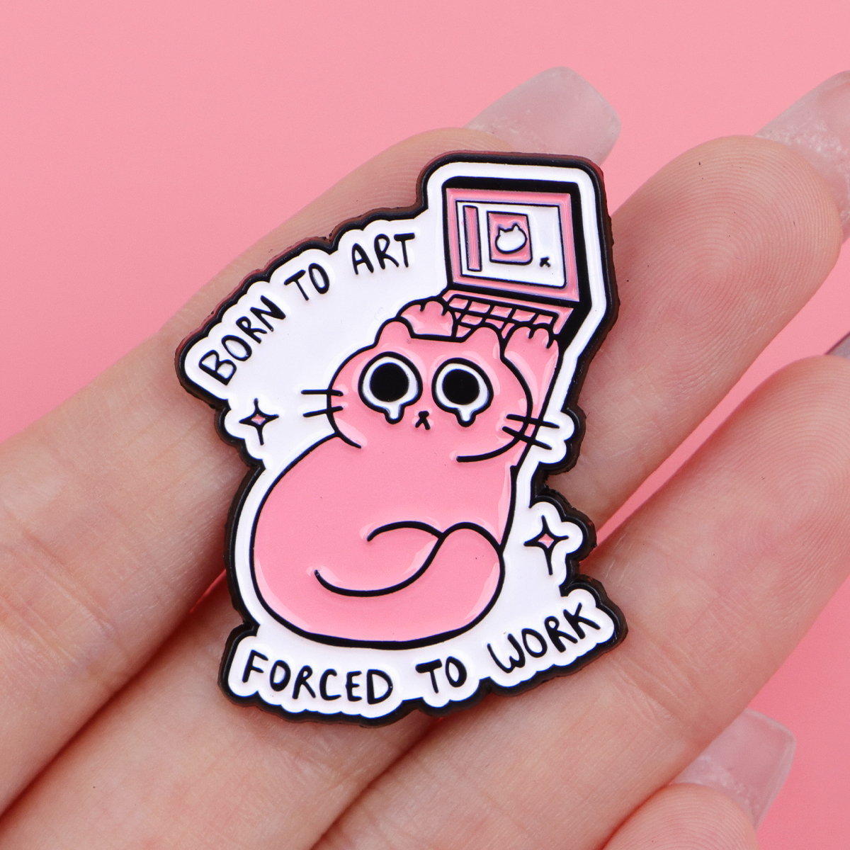 Cute Office Cat Enamel Pin Lap - Tech Accessories For Office recension och pris