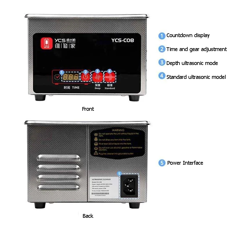 YCS YCS-C08 Ultrasonic Cleanin - Mobile Tech Accessories recension och pris