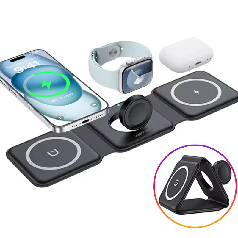 3-in-1 Magnetic Folding Wirele - Wireless Charger 3 In 1 recension och pris