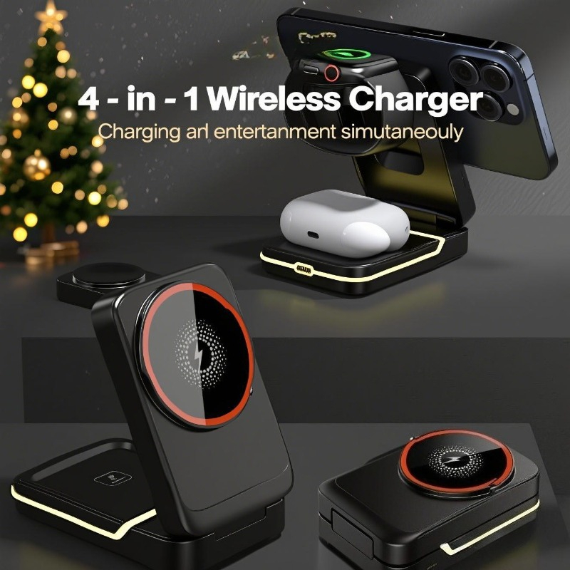 3 in 1 Magnetic Foldable Trave - Wireless Charger 3 In 1 recension och pris