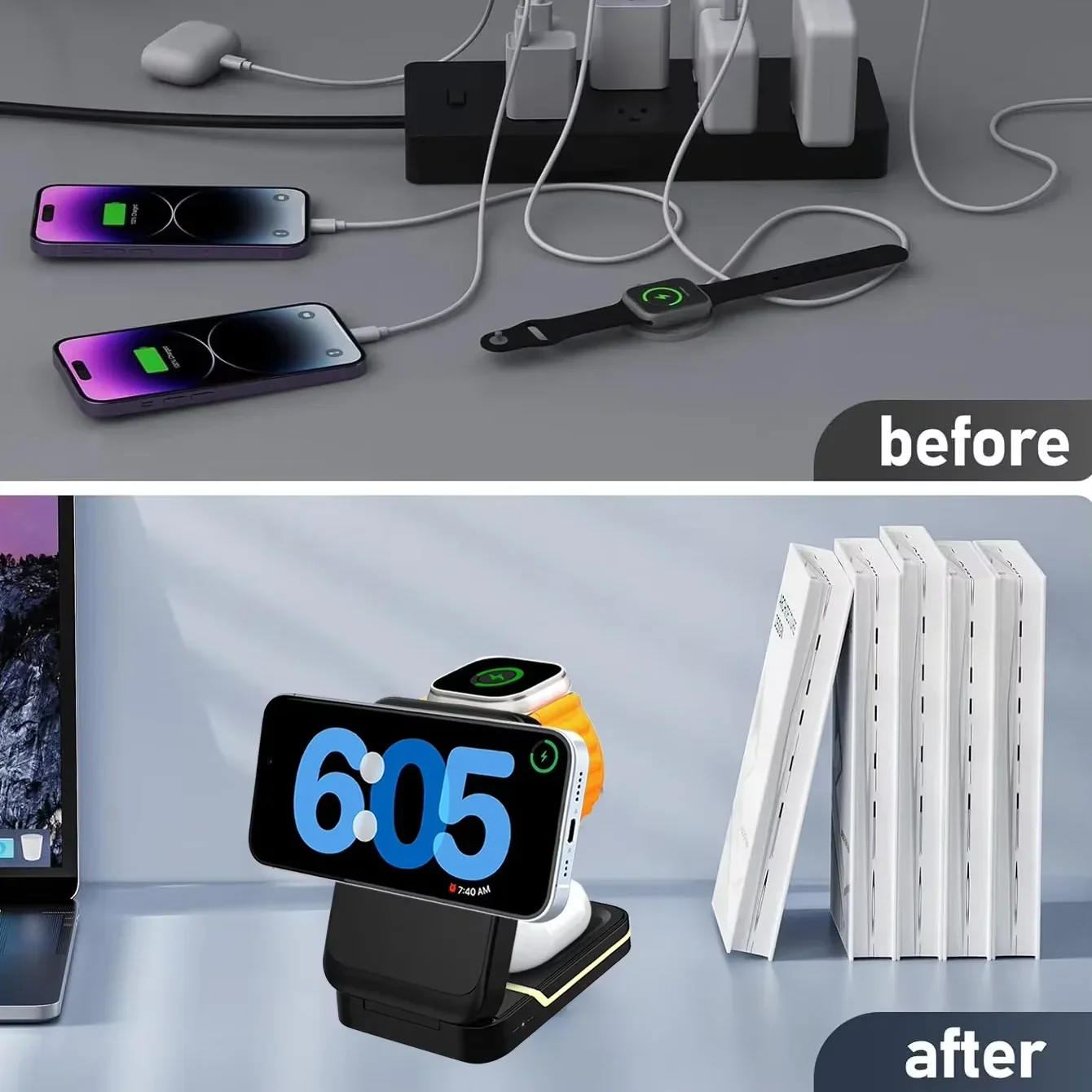 3 in 1 Magnetic Foldable Trave - Wireless Charger 3 In 1 recension och pris