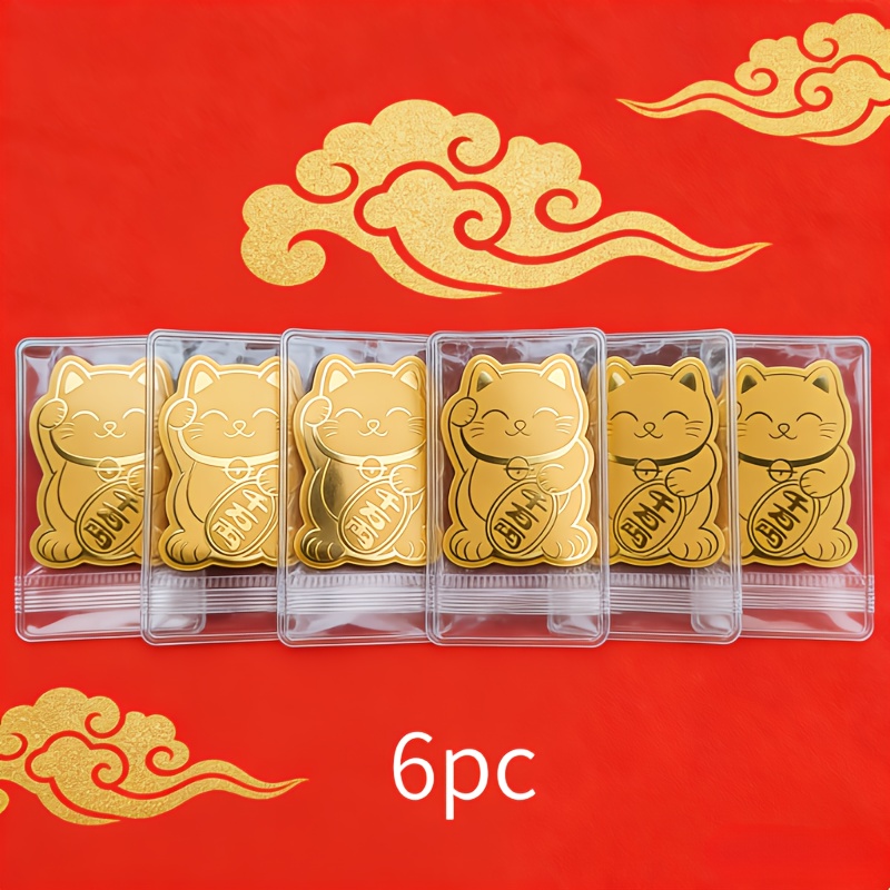 6 Gold Lucky Cat Stickers - De - Tech Accessories For A Tablet recension och pris