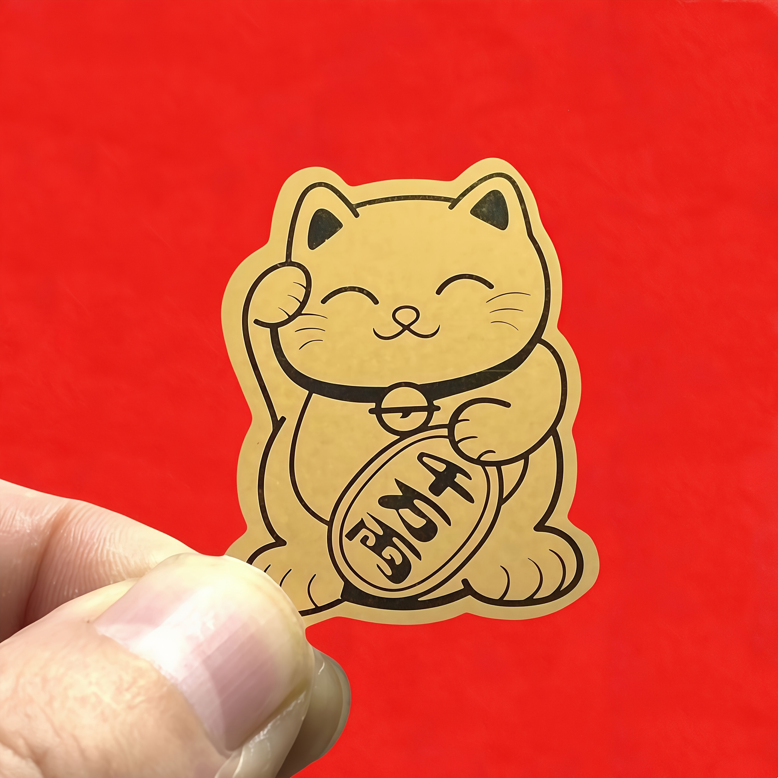 6 Gold Lucky Cat Stickers - De - Tech Accessories For A Tablet recension och pris
