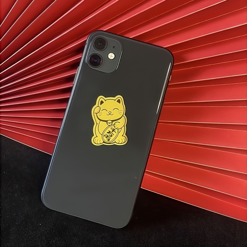 6 Gold Lucky Cat Stickers - De - Tech Accessories For A Tablet recension och pris