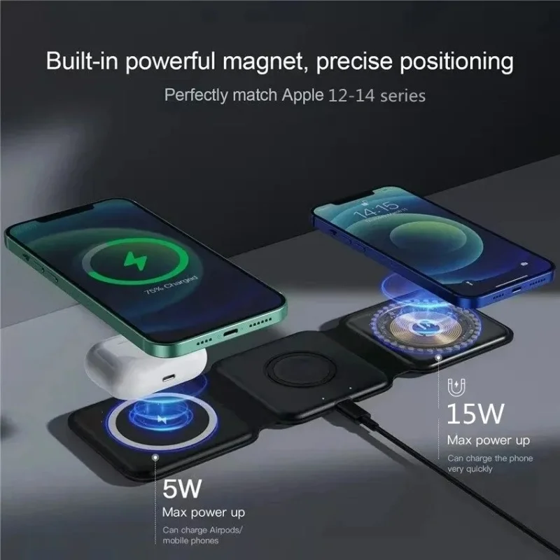 3 in 1 Portable Magnetic Wirel - Wireless Charger 3 In 1 recension och pris
