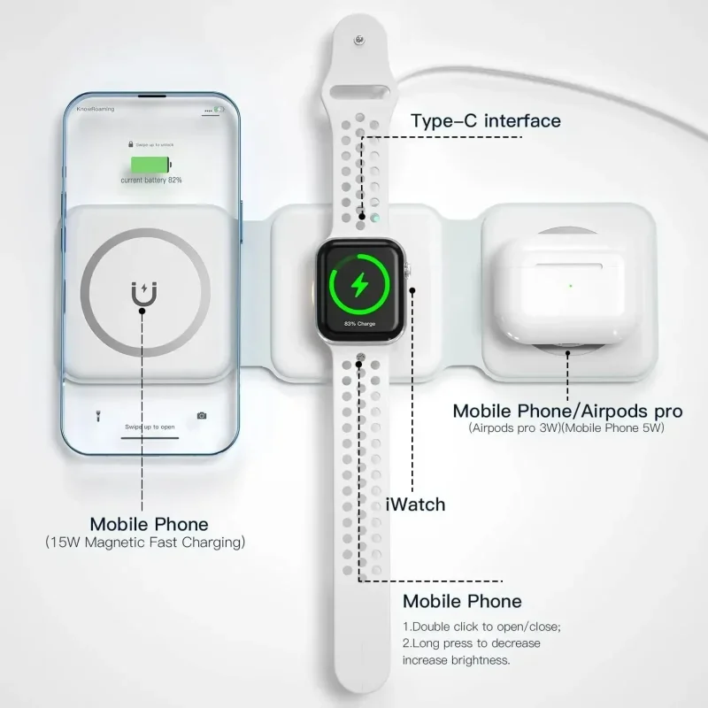 3 in 1 Portable Magnetic Wirel - Wireless Charger 3 In 1 recension och pris